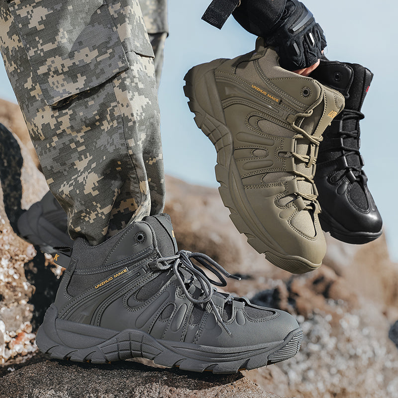 (🔥Last Day Promotion 70% OFF 🎁) Men’s Leather Hiking and Work Boots, Waterproof Lightweight Orthopedic Comfort, Slip Resistant Anti Puncture, Shock Absorbing Arch and Ankle Support, for Wet Trails Construction and Long Walks-SCSLUXE