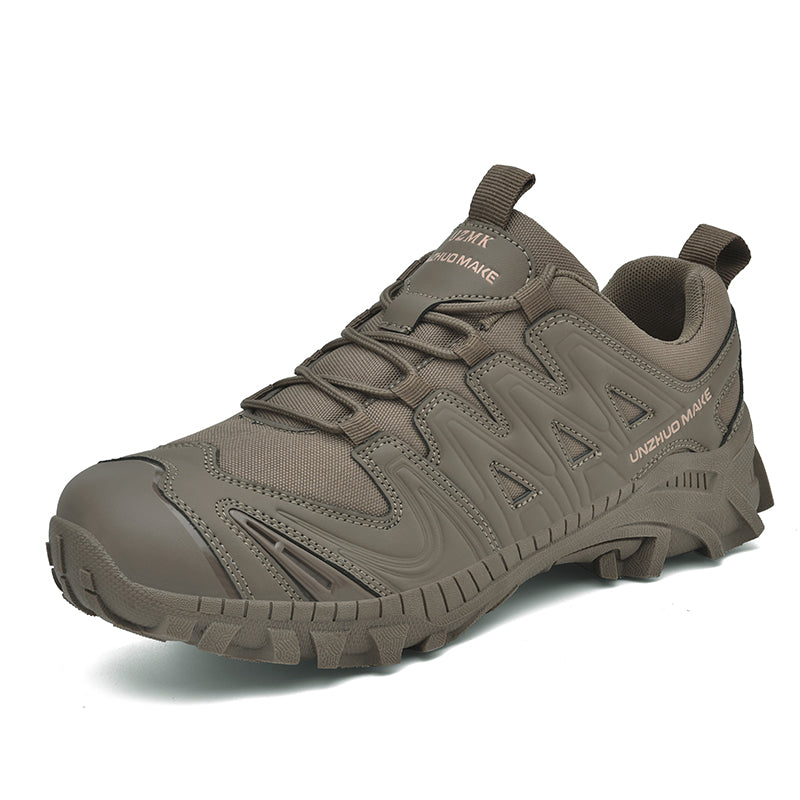 Men’s Lightweight Hiking/Work Shoes — Multi-Terrain Slip-Resistant, Breathable Quick-Dry Mesh, Shock-Absorbing Arch Support, Wide Protective Toe & Ankle Support-SCSLUXE