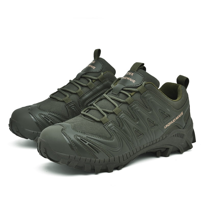 Men’s Lightweight Hiking/Work Shoes — Multi-Terrain Slip-Resistant, Breathable Quick-Dry Mesh, Shock-Absorbing Arch Support, Wide Protective Toe & Ankle Support-SCSLUXE