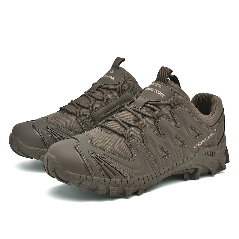 Men’s Lightweight Hiking/Work Shoes — Multi-Terrain Slip-Resistant, Breathable Quick-Dry Mesh, Shock-Absorbing Arch Support, Wide Protective Toe & Ankle Support-SCSLUXE