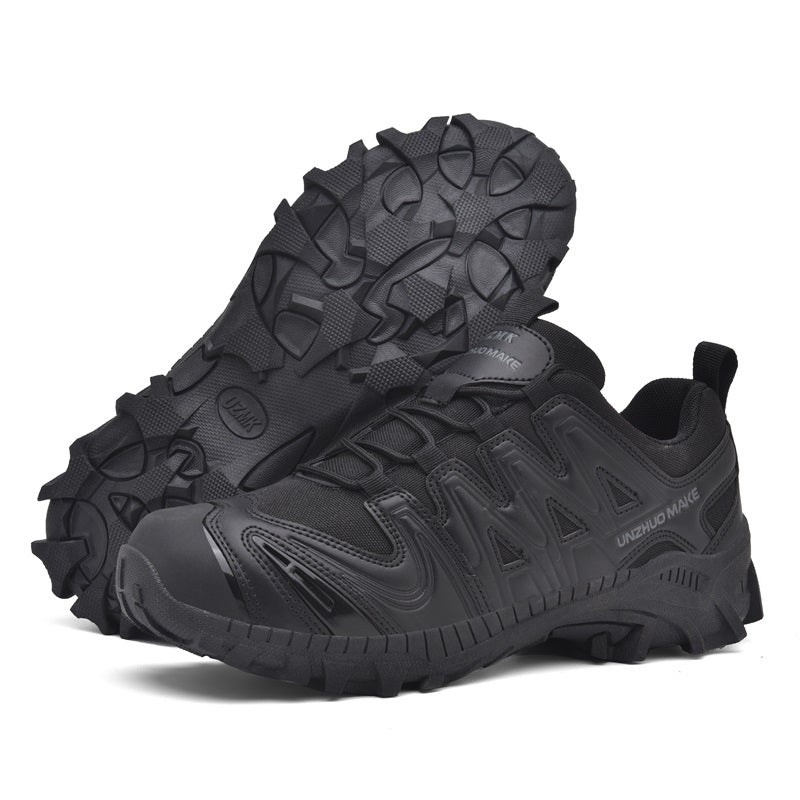 Men’s Lightweight Hiking/Work Shoes — Multi-Terrain Slip-Resistant, Breathable Quick-Dry Mesh, Shock-Absorbing Arch Support, Wide Protective Toe & Ankle Support-SCSLUXE