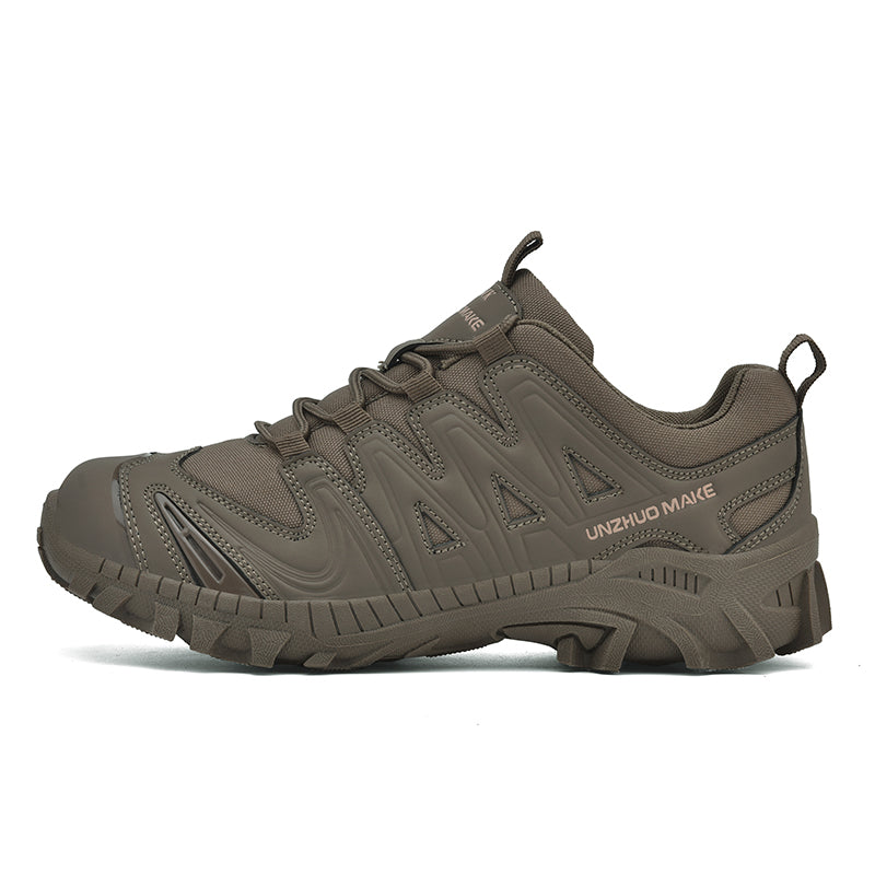 Men’s Lightweight Hiking/Work Shoes — Multi-Terrain Slip-Resistant, Breathable Quick-Dry Mesh, Shock-Absorbing Arch Support, Wide Protective Toe & Ankle Support-SCSLUXE