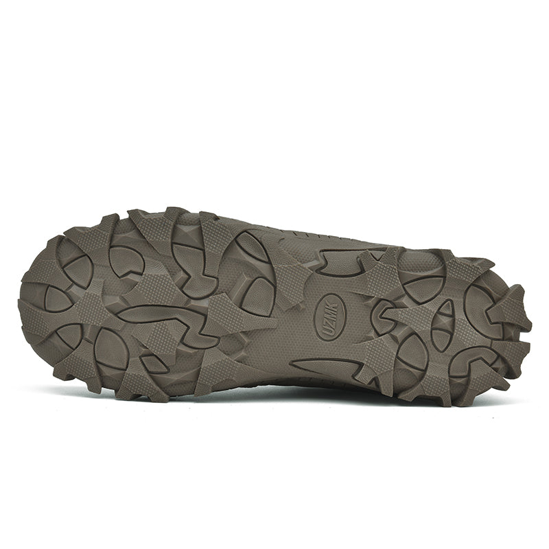 Men’s Lightweight Hiking/Work Shoes — Multi-Terrain Slip-Resistant, Breathable Quick-Dry Mesh, Shock-Absorbing Arch Support, Wide Protective Toe & Ankle Support-SCSLUXE