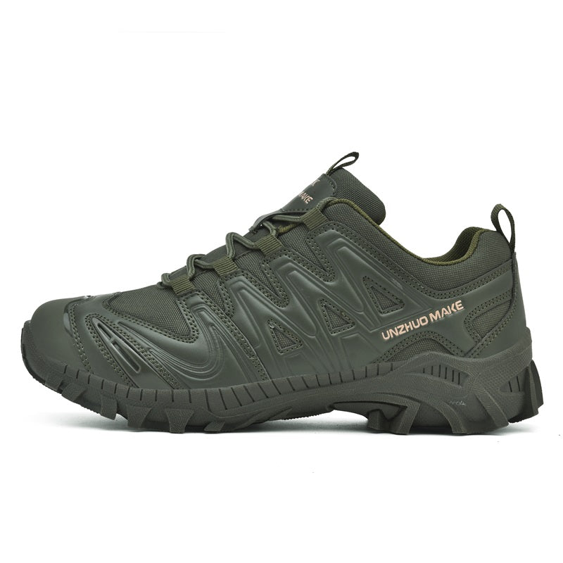 Men’s Lightweight Hiking/Work Shoes — Multi-Terrain Slip-Resistant, Breathable Quick-Dry Mesh, Shock-Absorbing Arch Support, Wide Protective Toe & Ankle Support-SCSLUXE
