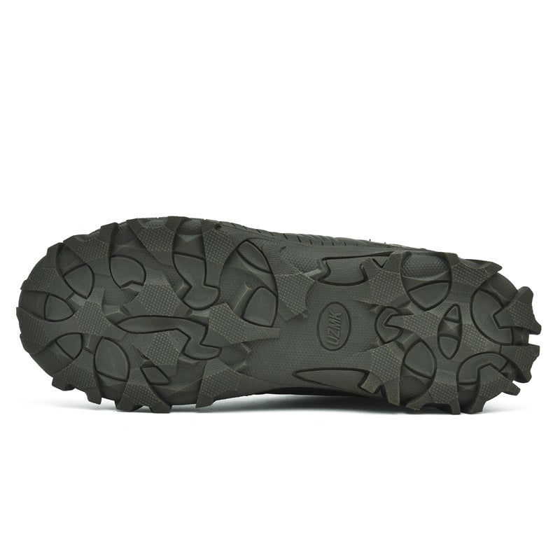 Men’s Lightweight Hiking/Work Shoes — Multi-Terrain Slip-Resistant, Breathable Quick-Dry Mesh, Shock-Absorbing Arch Support, Wide Protective Toe & Ankle Support-SCSLUXE