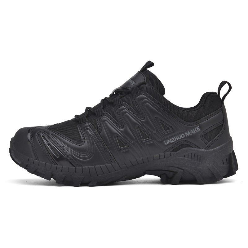 Men’s Lightweight Hiking/Work Shoes — Multi-Terrain Slip-Resistant, Breathable Quick-Dry Mesh, Shock-Absorbing Arch Support, Wide Protective Toe & Ankle Support-SCSLUXE
