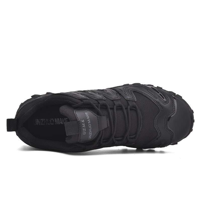 Men’s Lightweight Hiking/Work Shoes — Multi-Terrain Slip-Resistant, Breathable Quick-Dry Mesh, Shock-Absorbing Arch Support, Wide Protective Toe & Ankle Support-SCSLUXE