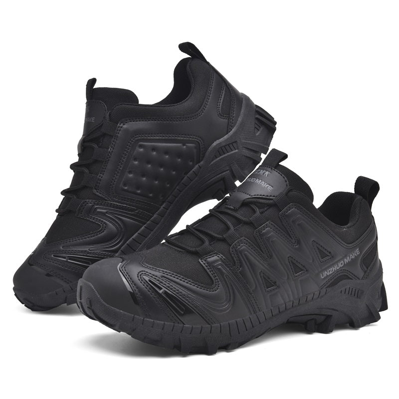 Men’s Lightweight Hiking/Work Shoes — Multi-Terrain Slip-Resistant, Breathable Quick-Dry Mesh, Shock-Absorbing Arch Support, Wide Protective Toe & Ankle Support-SCSLUXE