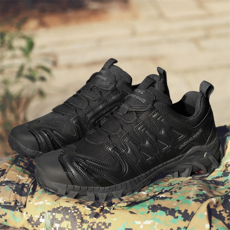 Men’s Lightweight Hiking/Work Shoes — Multi-Terrain Slip-Resistant, Breathable Quick-Dry Mesh, Shock-Absorbing Arch Support, Wide Protective Toe & Ankle Support-SCSLUXE