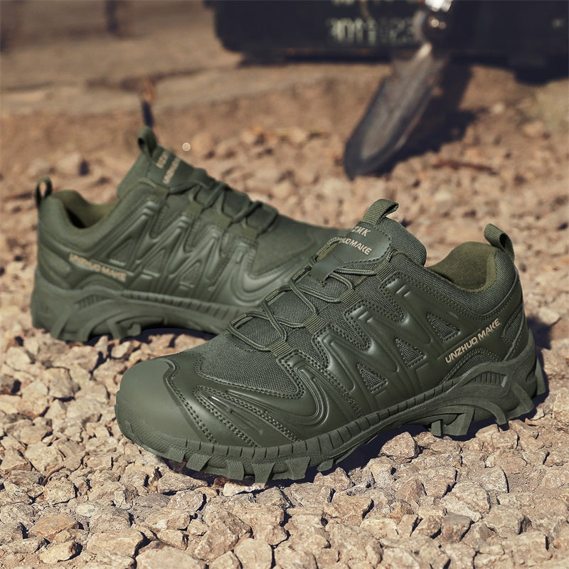 Men’s Lightweight Hiking/Work Shoes — Multi-Terrain Slip-Resistant, Breathable Quick-Dry Mesh, Shock-Absorbing Arch Support, Wide Protective Toe & Ankle Support-SCSLUXE