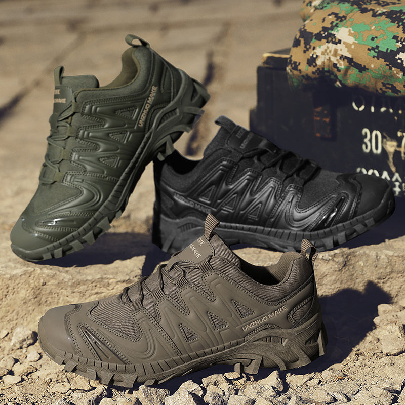 Men’s Lightweight Hiking/Work Shoes — Multi-Terrain Slip-Resistant, Breathable Quick-Dry Mesh, Shock-Absorbing Arch Support, Wide Protective Toe & Ankle Support-SCSLUXE