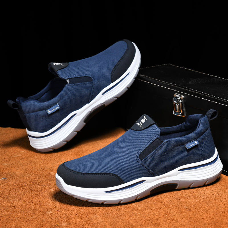 Men’s Slip-On Walking Shoes – Lightweight Cushioned Sole, Waterproof Mesh, Wide Toe Box, Arch Support & Non-Slip Traction-SCSLUXE