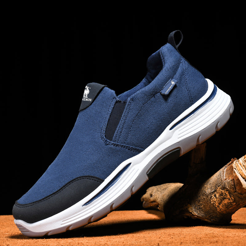 Men’s Slip-On Walking Shoes – Lightweight Cushioned Sole, Waterproof Mesh, Wide Toe Box, Arch Support & Non-Slip Traction-SCSLUXE