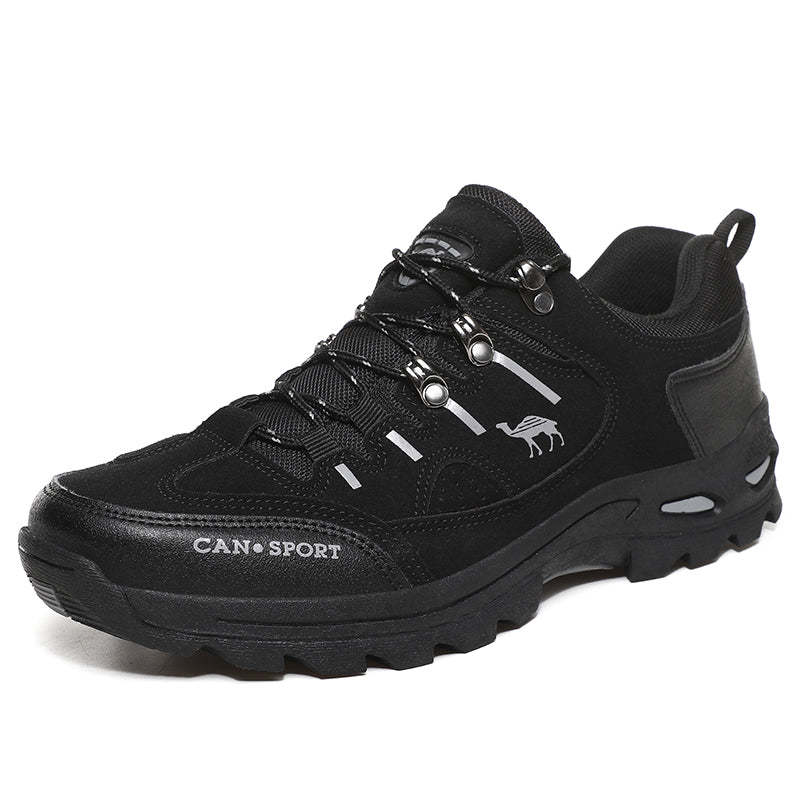 Men’s Suede Waterproof Hiking Shoes – Wide Fit, Breathable, High-Traction Outsole-SCSLUXE