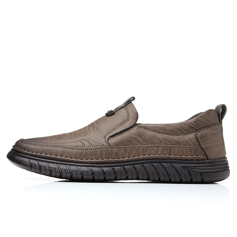 Slip-On Genuine Leather Loafers: Breathable Soft Calfskin, Cloud Cushion Sole for Driving & Business Casual-SCSLUXE