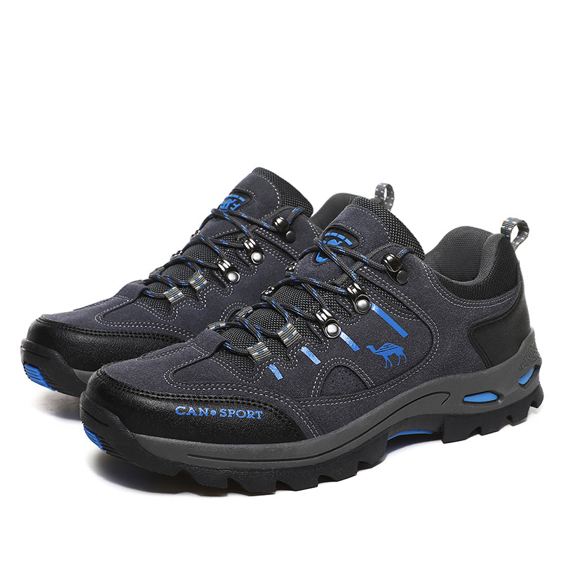 Men’s Suede Waterproof Hiking Shoes – Wide Fit, Breathable, High-Traction Outsole-SCSLUXE