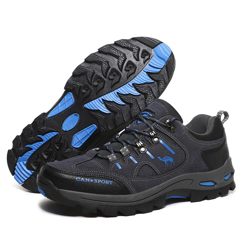 Men’s Suede Waterproof Hiking Shoes – Wide Fit, Breathable, High-Traction Outsole-SCSLUXE