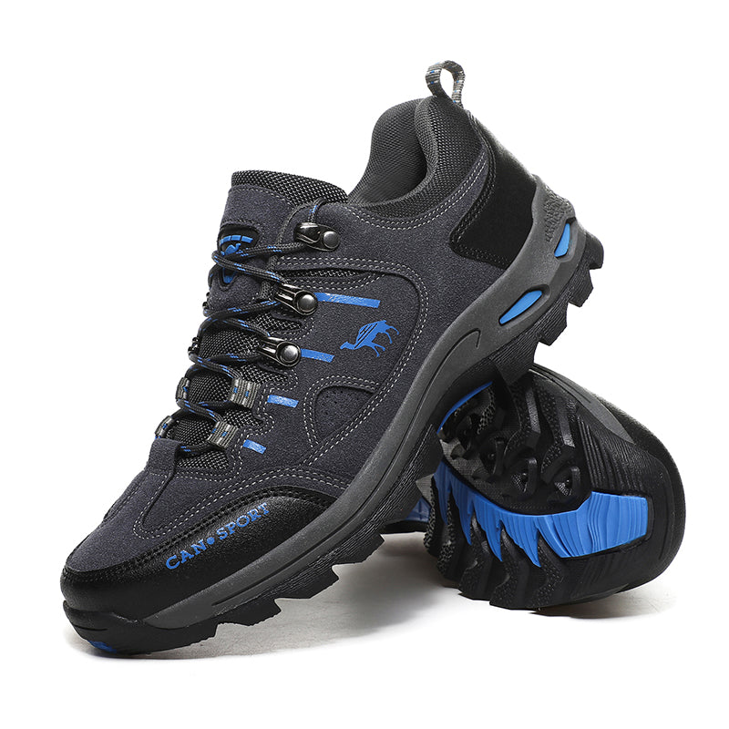 Men’s Suede Waterproof Hiking Shoes – Wide Fit, Breathable, High-Traction Outsole-SCSLUXE