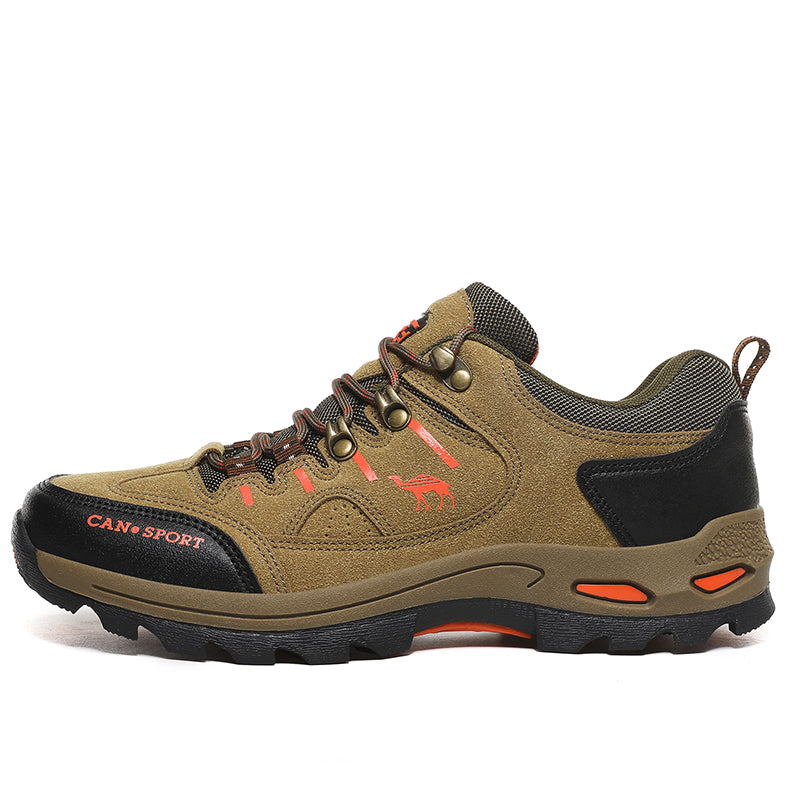 Men’s Suede Waterproof Hiking Shoes – Wide Fit, Breathable, High-Traction Outsole-SCSLUXE