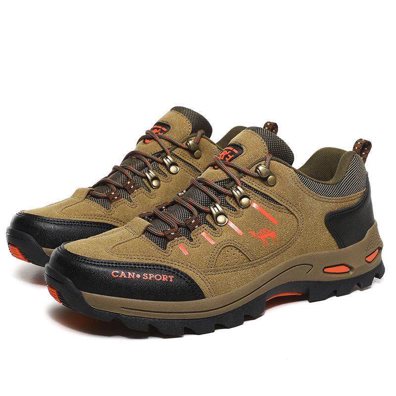 Men’s Suede Waterproof Hiking Shoes – Wide Fit, Breathable, High-Traction Outsole-SCSLUXE