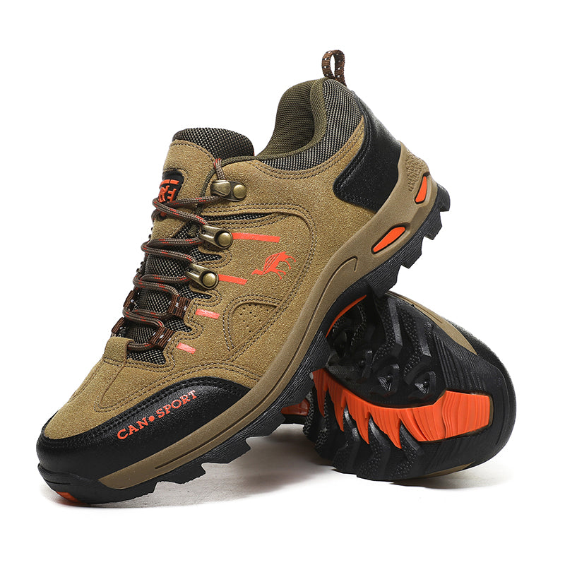 Men’s Suede Waterproof Hiking Shoes – Wide Fit, Breathable, High-Traction Outsole-SCSLUXE