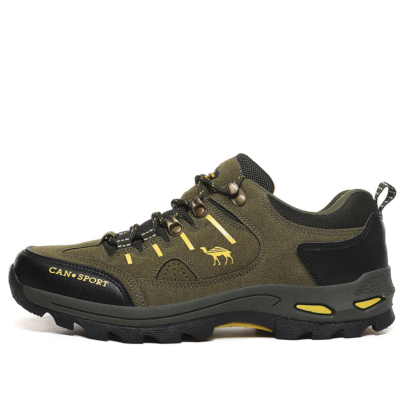 Men’s Suede Waterproof Hiking Shoes – Wide Fit, Breathable, High-Traction Outsole-SCSLUXE