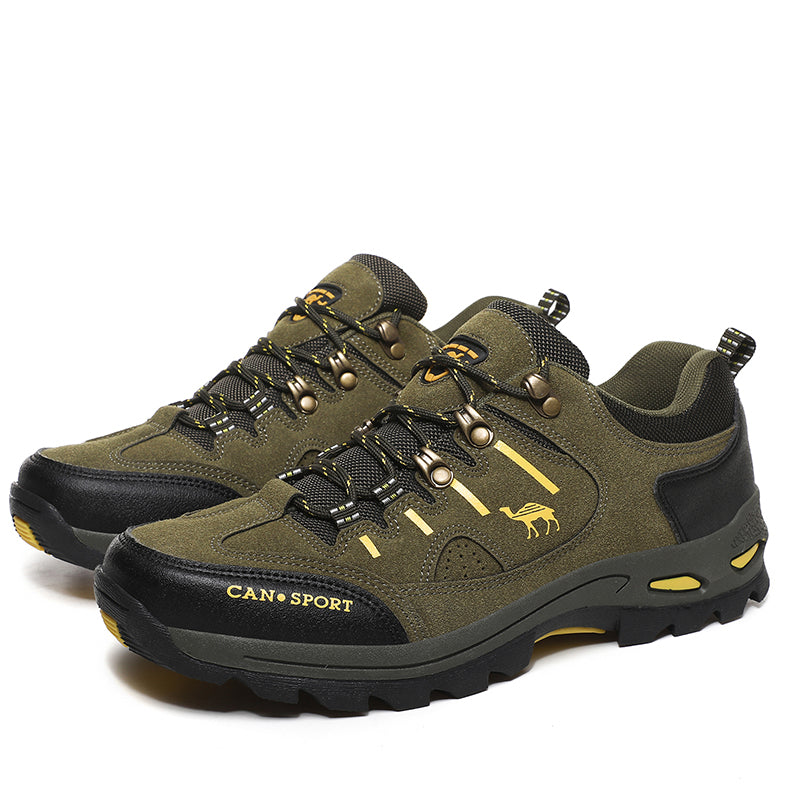 Men’s Suede Waterproof Hiking Shoes – Wide Fit, Breathable, High-Traction Outsole-SCSLUXE