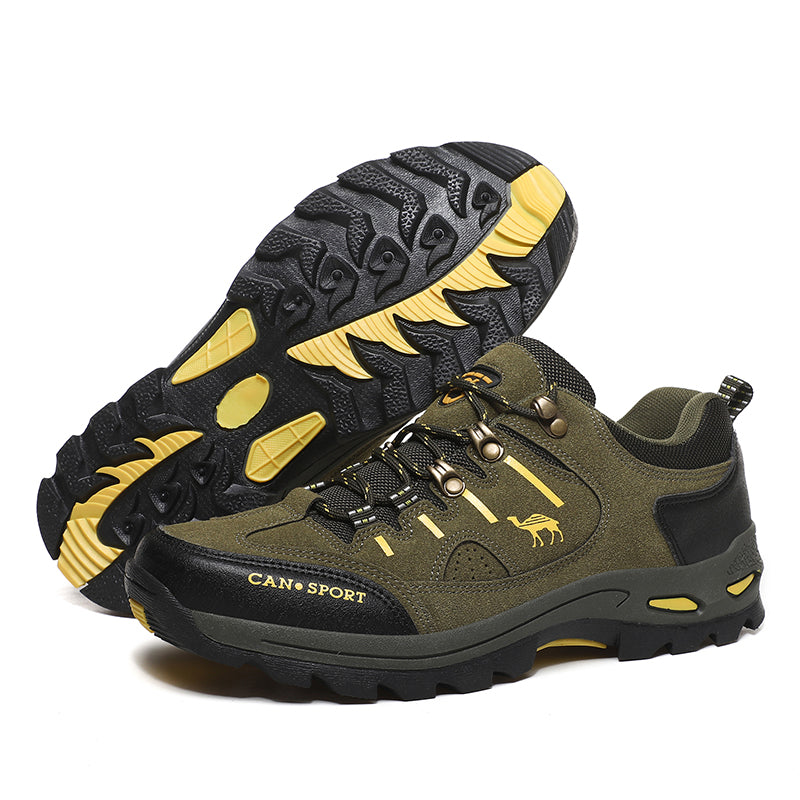 Men’s Suede Waterproof Hiking Shoes – Wide Fit, Breathable, High-Traction Outsole-SCSLUXE