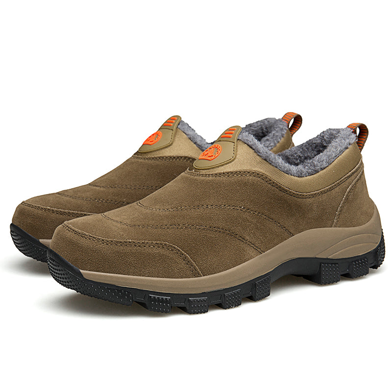 Men's Slip-On Fleece-Lined Hiking Shoes - Winter Warmth & Anti-Slip Grip-SCSLUXE