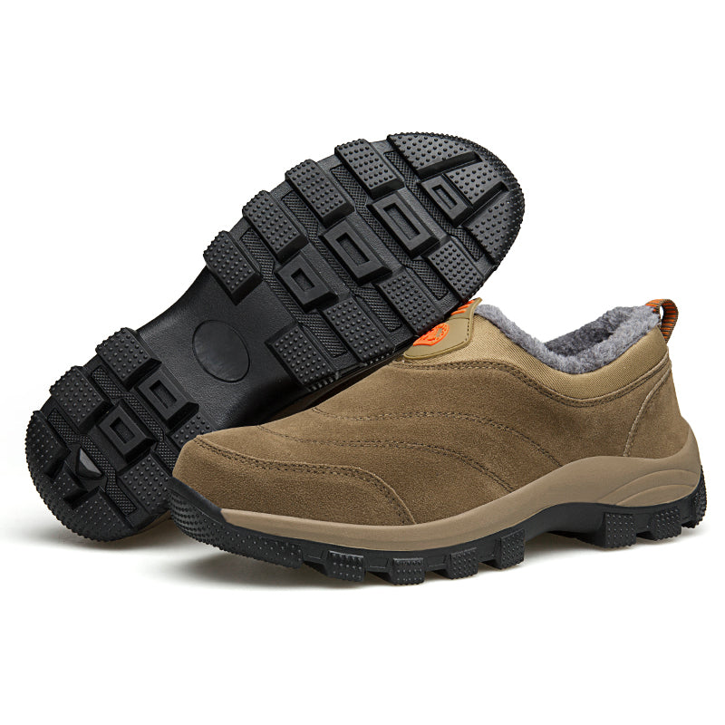 Men's Slip-On Fleece-Lined Hiking Shoes - Winter Warmth & Anti-Slip Grip-SCSLUXE