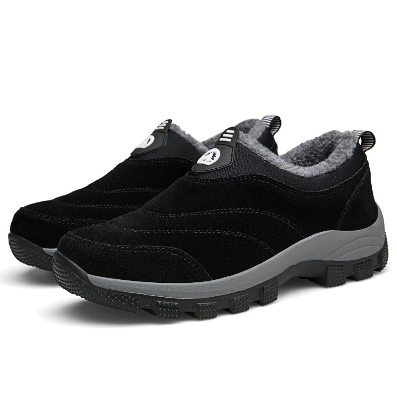 Men's Slip-On Fleece-Lined Hiking Shoes - Winter Warmth & Anti-Slip Grip-SCSLUXE
