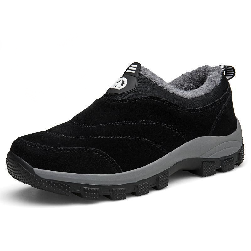 Men's Slip-On Fleece-Lined Hiking Shoes - Winter Warmth & Anti-Slip Grip-SCSLUXE