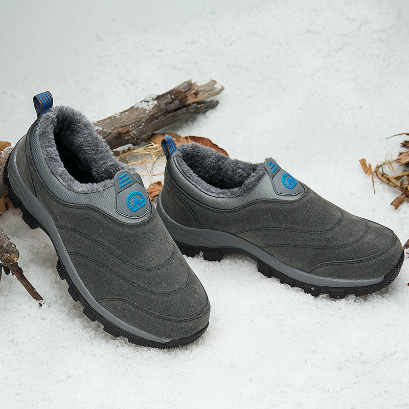 Men's Slip-On Fleece-Lined Hiking Shoes - Winter Warmth & Anti-Slip Grip-SCSLUXE