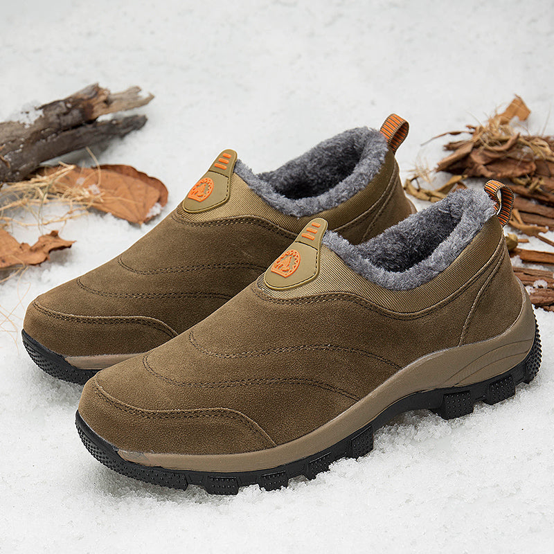 Men's Slip-On Fleece-Lined Hiking Shoes - Winter Warmth & Anti-Slip Grip-SCSLUXE