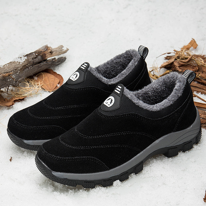 Men's Slip-On Fleece-Lined Hiking Shoes - Winter Warmth & Anti-Slip Grip-SCSLUXE