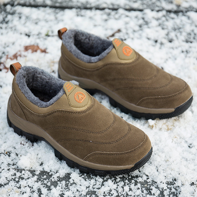 Men's Slip-On Fleece-Lined Hiking Shoes - Winter Warmth & Anti-Slip Grip-SCSLUXE