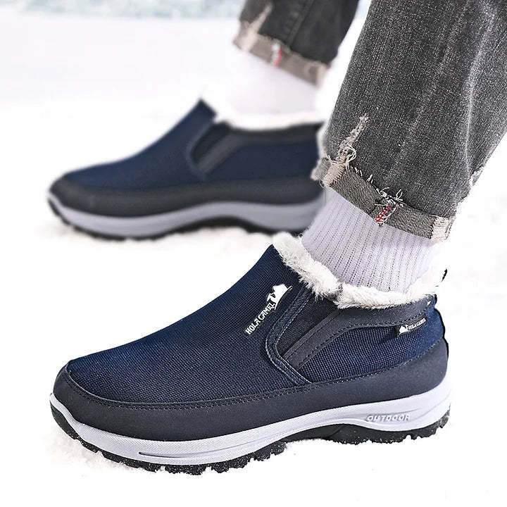 (⏰ Almost Gone!!!) Men's Outdoor Slip-on Warm Hiking Boots - Waterproof, Slip-resistant, Puncture-resistant - Arch Support, Wide Toe - Suitable for Everyday Wear and Outdoor Adventures-SCSLUXE