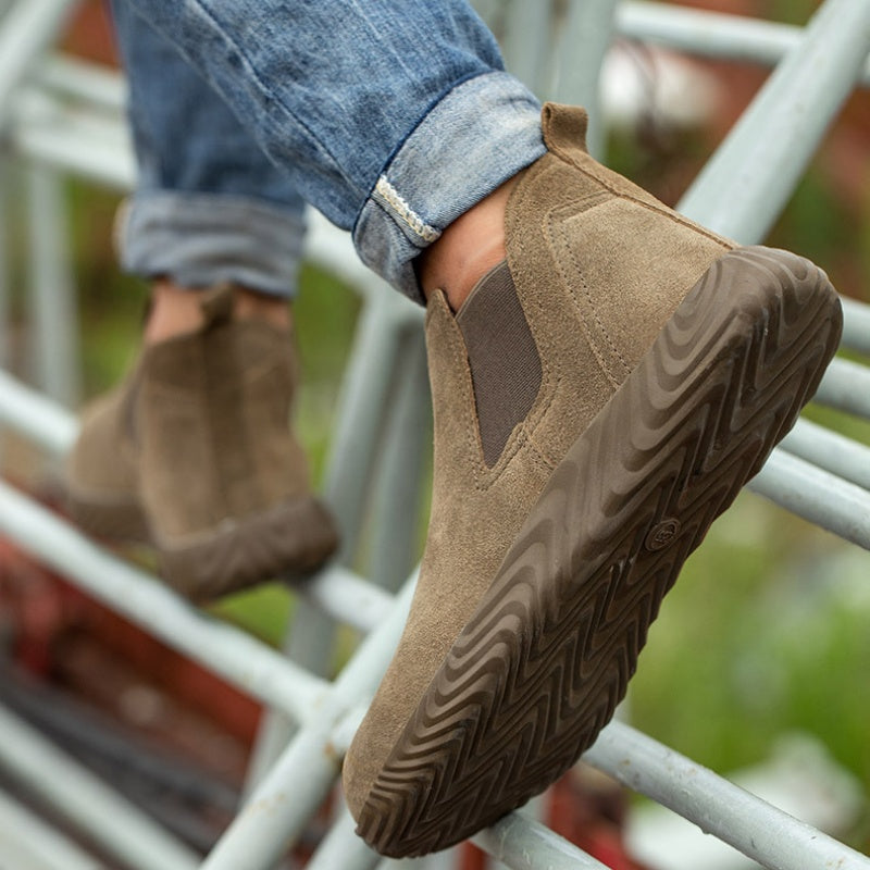 (Multiple Protection👍)High Quality Work Boots - Super Wear-Resistant Leather Material Kevlar Sole Anti-Impact Steel Toe Orthotic Insole-SCSLUXE