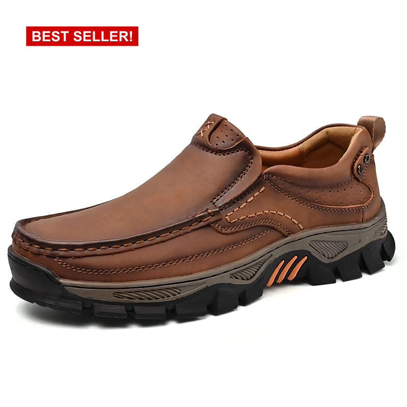 SCSluxe®️Men's Orthopedic Business Shoes - All-Day Arch Support, Breathable Leather & Non-Slip Comfort (🎁Free Socks Giveaway🧦)