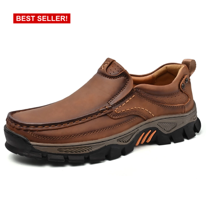 SCSluxe®️Men's Orthopedic Business Shoes - All-Day Arch Support, Breathable Leather & Non-Slip Comfort (🎁Free Socks Giveaway🧦)