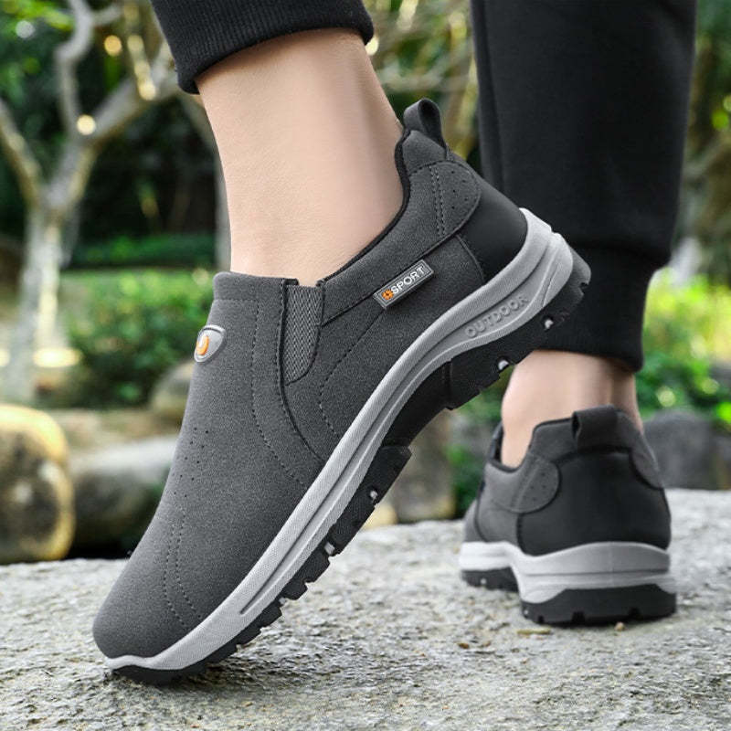 Men's Comfortable Breathable Lightweight Double Layer Waterproof Wide Toe Walking Shoes Orthopedic Shoes-SCSLUXE