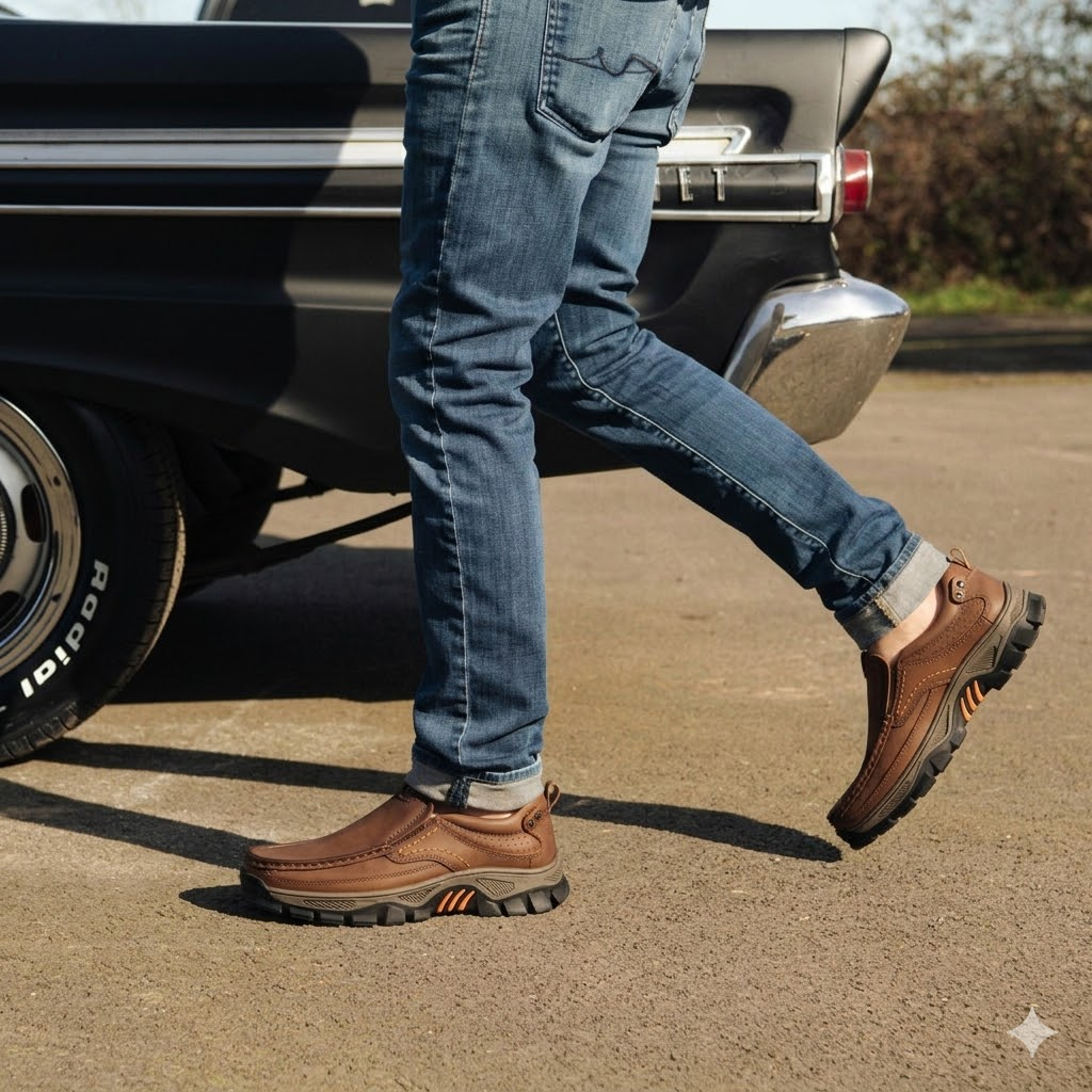 SCSluxe®️Men's Orthopedic Business Shoes - All-Day Arch Support, Breathable Leather & Non-Slip Comfort (🎁Free Socks Giveaway🧦)