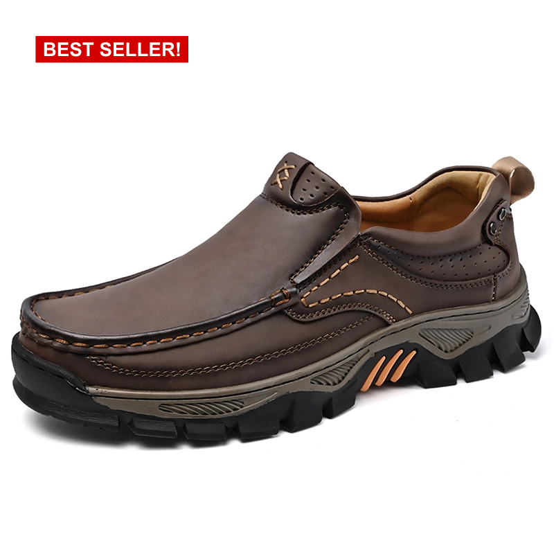 SCSluxe®️Men's Orthopedic Business Shoes - All-Day Arch Support, Breathable Leather & Non-Slip Comfort (🎁Free Socks Giveaway🧦)