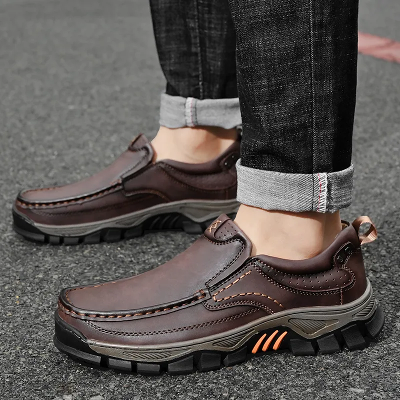 SCSluxe®️Men's Orthopedic Business Shoes - All-Day Arch Support, Breathable Leather & Non-Slip Comfort (🎁Free Socks Giveaway🧦)