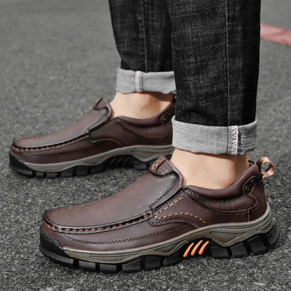 SCSluxe®️Men's Orthopedic Business Shoes - All-Day Arch Support, Breathable Leather & Non-Slip Comfort (🎁Free Socks Giveaway🧦)