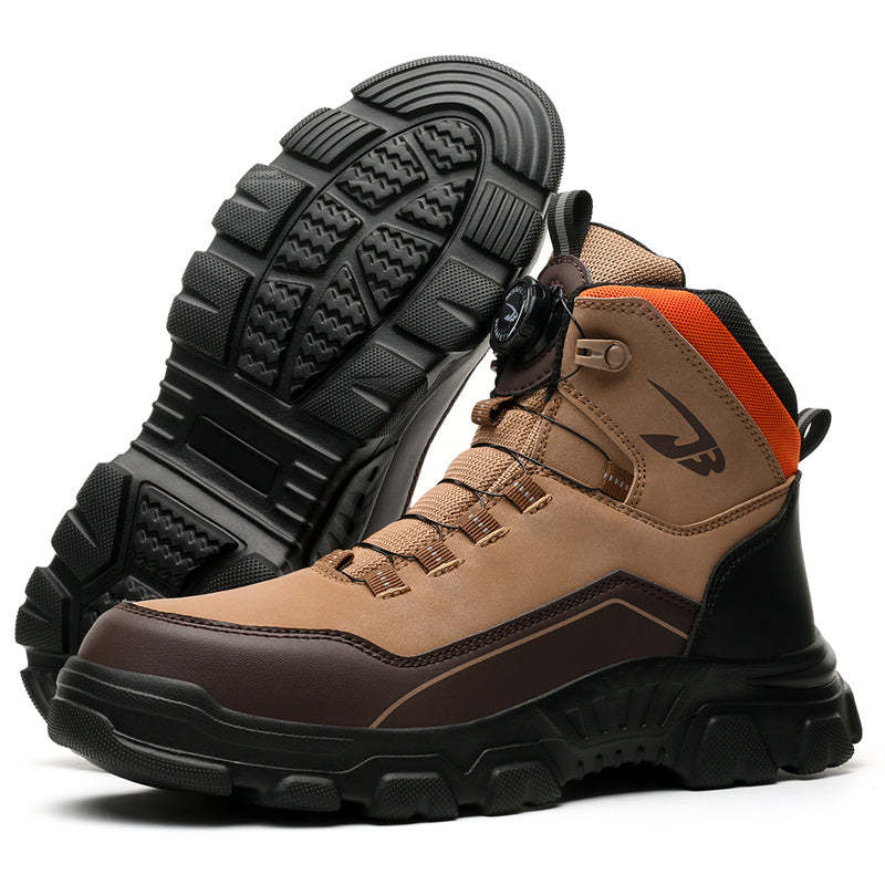 Men's Steel Toe Hand Stitched Cow Leather Boots Motorcycle Boots Work Boots Hiking Boots