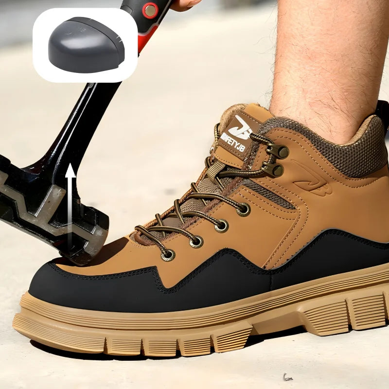 Men’s Steel Toe Outdoor Boots Work Boots Motorcycle Boots – Safety ,Indestructible, Anti-Smash, Puncture-Proof, Waterproof-SCSLUXE