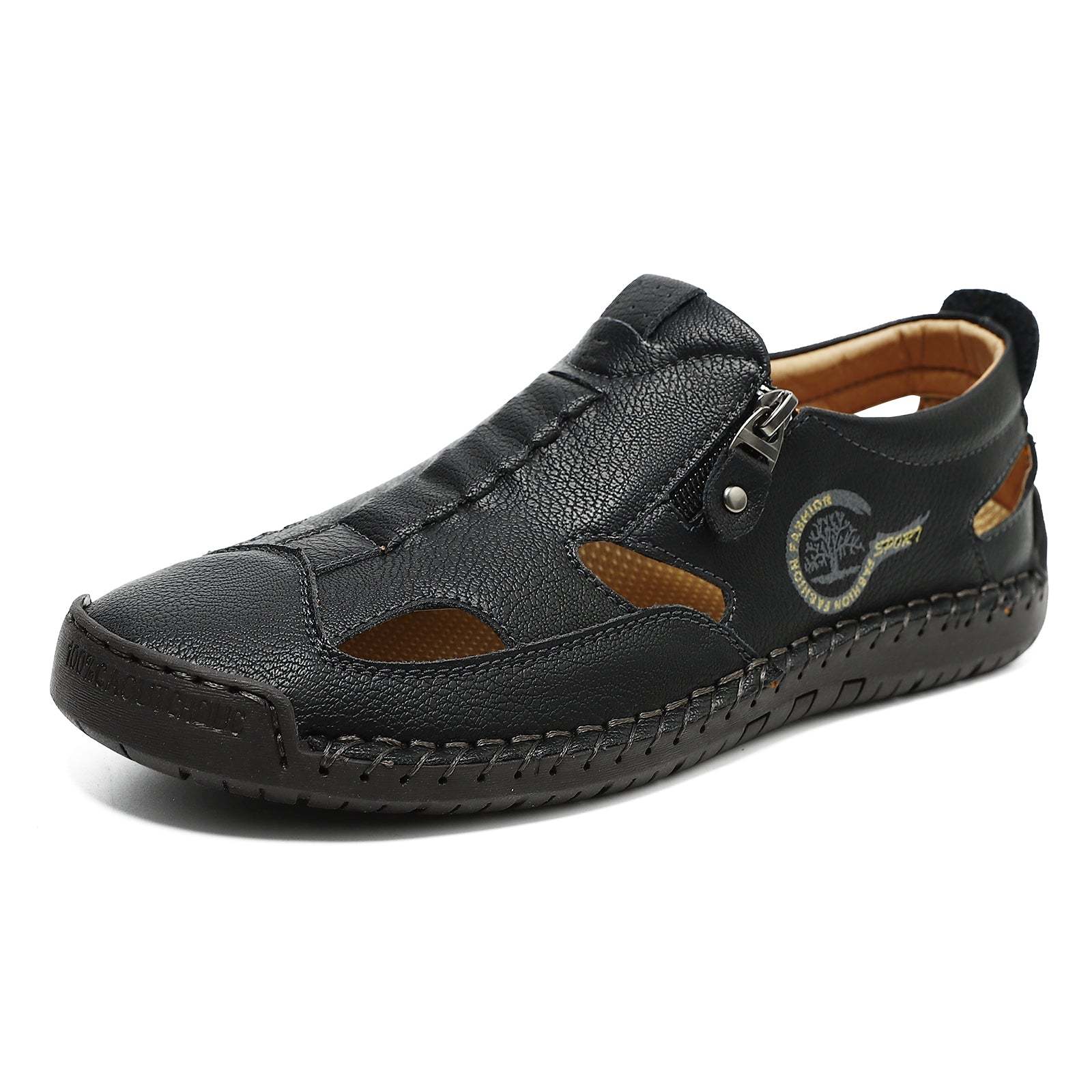 (⏳NOW ON: 49% OFF Sale! 🔥)Mens Casual Shoes Summer Breathable Sneakers Loafers Walking Shoes Hand Made Lace-Up Leather Dress Flats Shoes for Driving Business Working Office-SCSLUXE