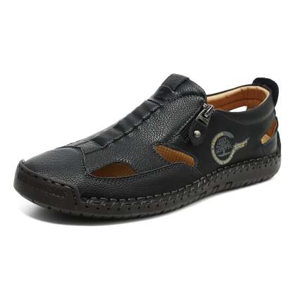 (⏳NOW ON: 49% OFF Sale! 🔥)Mens Casual Shoes Summer Breathable Sneakers Loafers Walking Shoes Hand Made Lace-Up Leather Dress Flats Shoes for Driving Business Working Office-SCSLUXE