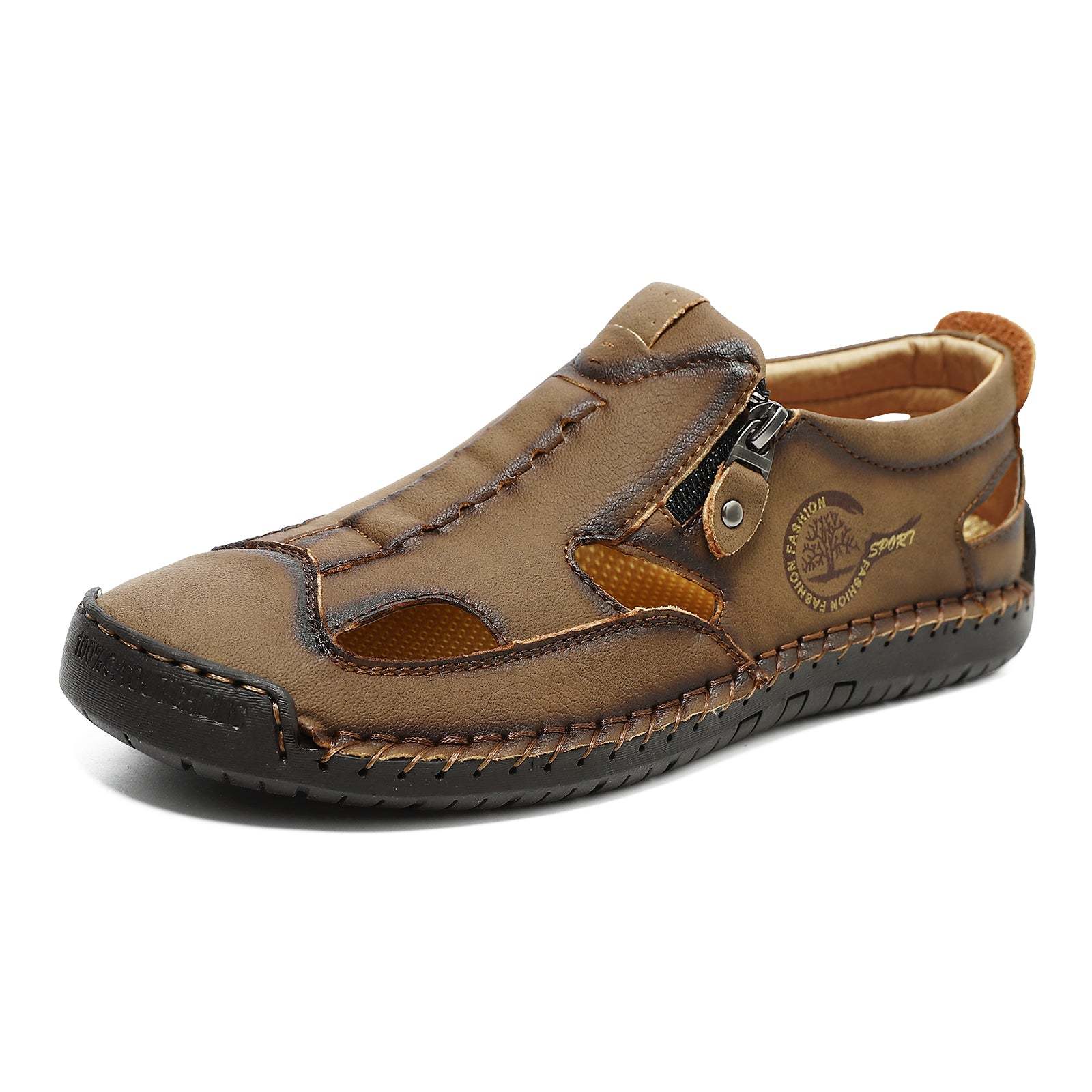 (⏳NOW ON: 49% OFF Sale! 🔥)Mens Casual Shoes Summer Breathable Sneakers Loafers Walking Shoes Hand Made Lace-Up Leather Dress Flats Shoes for Driving Business Working Office-SCSLUXE